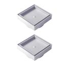Kit 2 Ralo Oculto Invisível Porcelanato 15x15cm Sifonado Antiodor Branco