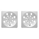 Kit 2 Ralo Tampa Grelha Quadrada 10x10 Com Fecho Rotativo Abre E Fecha Em Aço Inox