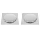 Kit 2 Ralos Click Inteligente Aço Inox Pop Up Banheiro Lavabo Casa 15x15