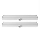 Kit 2 Ralos Linear Banheiro Oculto 7x50 Invisível Sifonado Saída DN 50mm Branco