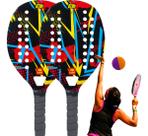 Kit 2 Raquetes De Beach Tennis Com Bolinha Praia Original