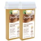 Kit 2 Refil Cera Depilatoria Corporal Profissional Depilação Roll On Depilflax Coco 100g
