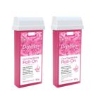 Kit 2 Refil Ceras para Depilação Roll On Quente Rosa Mel Depilatória 100g Depilflax
