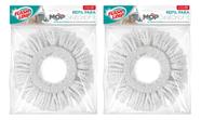 Kit 2 Refil Esfregão Mop Giratório Fit Flash Limp Alta Absorção