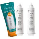 Kit 2 Refil Filtro Para Purificador de Água Facile C3 Hidrofiltros 9030544