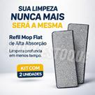 Kit 2 Refil para Mop Flat 32x12cm Microfibra Alta Absorção para Limpeza Profunda Clean Tech