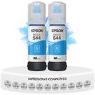 Kit 2 Refis De Tinta Ciano T544 Original Epson L1250 L3250 L1110 L1210 L3150 L3160 L3210 L3210 L3251 L3260 L5290