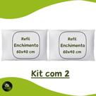 KIT 2 Refis Enchimento para Almofada em Fibra Siliconada 60x40 cm