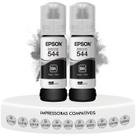 Kit 2 Refis Tinta Preta T544120 EcoTank Original Epson L1110 L3110 L3150 L3160 L3210 L3250 L3260 L5190 L5290 T544120