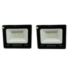 Kit 2 Refletor 50w Branco Frio Holofote Resistente À Água Alumínio Compacto