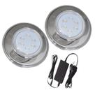 Kit 2 Refletor Hiper Led 9W Branco Inox 316L E Fonte Kit 2 Refletor Hiper Led 9W Branco Inox 316L E Fonte
