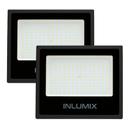 Kit 2 Refletor Holofote De Led 200w Branco Frio 6500k Preto 110/220v