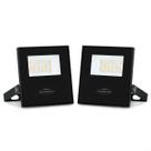 Kit 2 Refletor Holofote de Led Slim 20W IP65 Blumenau 6500K Branco Frio Preto Bivolt