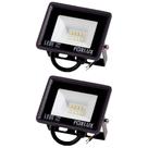 Kit 2 Refletor Led 10w 3000k Preto Bivolt Foxlux Kit 2 Refletor Led 10w 3000k Preto Bivolt Foxlux