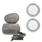 Kit 2 Refletor LED Piscina RGB 9W Inox + Central Compacta