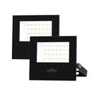 Kit 2 Refletor LED Slim 50W 3000K Amarelo Quente Bivolt Preto Blumenau Iluminação Kit 2 Refletor LED Slim 50W 3000K Amarelo Quente Bivolt Preto Blumenau Iluminação