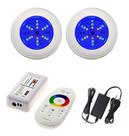 Kit 2 Refletor Para Piscina Luminária Led 6w Rgb + Comando Kit 2 Refletor Para Piscina Luminária Led 6w Rgb + Comando