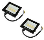 Kit 2 Refletores led IP65 50W 3000k quente LUMANTI