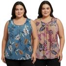 Kit 2 Regata Feminina Plus Malha Fria Estampadas Senhoras