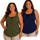 Kit 2 Regata Feminina Verão Soltinhas Confortáveis Plus