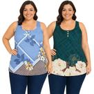 Kit 2 Regata Malha Fria Feminina Estampadas Senhoras Plus