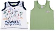 Kit 2 Regatas Bebê - 1 Estampada + 1 Regata Básica Algodão
