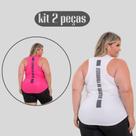 Kit 2 Regatas Plus Size Dry Fit Feminina Academia