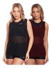 Kit 2 Regatas Tule Transparente Fitness Treino Academia Kit 2 Regatas Tule Transparente Fitness Treino Academia