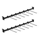 Kit - 2 Réguas Para Organização De Gondola 91cm + 12 Ganchos Simples Preto New Plus - Sa Gondolas Kit - 2 Réguas Para Organização De Gondola 91cm + 12 Ganchos Simples Preto New Plus - Sa Gondolas