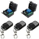 Kit 2 Rele Rf 433 1ch 12v + 3x Controle Remoto ABCD PRA