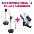 Kit 2 Repelente Espanta Mosca Com 4 Pilhas e Carregador