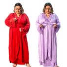 Kit 2 Robe Longo Feminino Plus Size Renda Maternidade Gestante