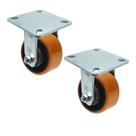 Kit 2 Roda Rodízio Fixo Ajax 4" Carga Pesada 300 kg C/ Base