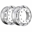 Kit 2 Rodas de Alumínio Pedroni Nc+ Aro 22.5x8.25 Polida Dupla Face 10 Furos