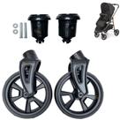 Kit 2 Rodas Dianteira 2 Bucha Carrinho Olympus