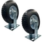 Kit 2 Rodas Fixas Completas Pneu Borracha 4 Lonas 8pol 300kg