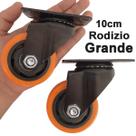 Kit 2 Rodinha Rodízio Roda Grande Reforçada Giratório 70mm 3" Peso 300 kg