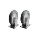 Kit 2 Rodinhas 15cm Plástico BP 6 Polegadas c/ Placa Fixa