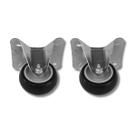 Kit 2 Rodinhas Cinza 3 Pol BP Sem freio com Placa Fixa