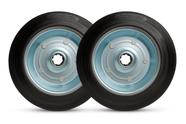 Kit 2 Rodízio Fixo 8 Polegadas Borracha Reforçada 150kg Cada - Uso Industrial e Doméstico Kit 2 Rodízio Fixo 8 Polegadas Borracha Reforçada 150kg Cada - Uso Industrial e Doméstico