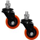 Kit 2 Rodízio PVC Laranja 2" 50mm Giratório com Rosca - A09120-GR - Ajax