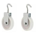 KIT 2 ROLDANA PLASTICA NYLON PARA VARAL 8cm COM GANCHO REFORÇADA