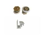 Kit 2 Roldanas Excêntricas 1 Guia para Box de Vidro 8mm Zamac e Nylon Porta de Correr Segura
