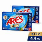 Kit 2 Sabão em Pó Concentrado 2,2kg Lava Roupas ARES Gold