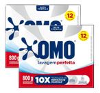 kit 2 Sabão em Po Detergente OMO Lavagem Perfeita Cartucho 800G