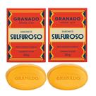 Kit 2 Sabonete Sulfuroso Granado Pele Oleosa Combate Acne Enxofre Base Begetal em Barra 90g