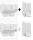 Kit 2 Saboneteira 2 Papeleira Compacta Premisse Urban Branca