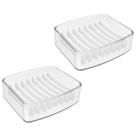 Kit 2 Saboneteira Bancada Pia Cuba Banheiro Lavabo Decoração Cor Cristal - Linha Splash - Coza