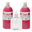 Kit - 2 Sabonetes + Pet 500ml Com Válvula Pump Transparente