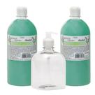 Kit - 2 Sabonetes + Pet 500ml Com Válvula Pump Transparente
